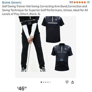 Golf Swing Trainer - Shirt w/ Pocket & Swing Correcting Arm Band - Unisex Small